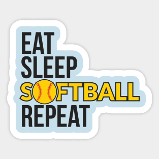 Eat Sleep Softball Repeat Sticker